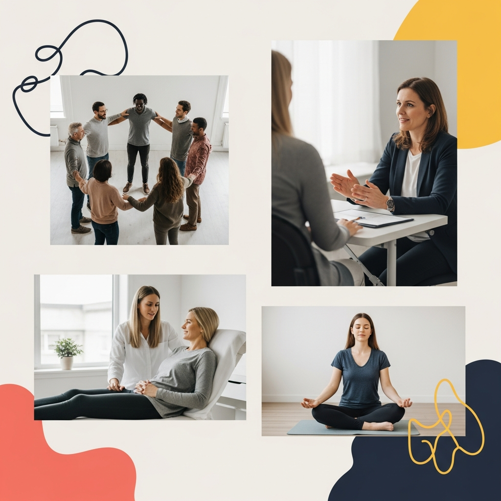 supportive community interacting in a circle